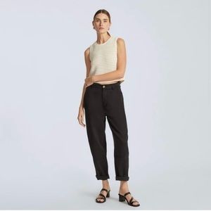 Everlane The Relaxed Chino Pants High Waist Black NEW Size 6